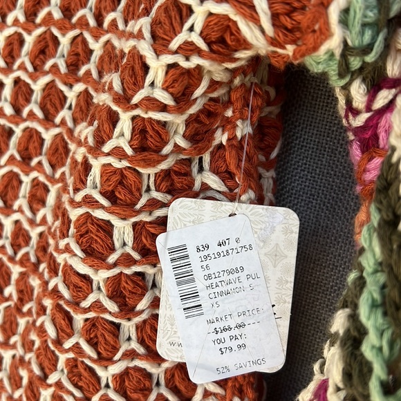 FREE PEOPLE OVERSIZED heatwave pullover cinnamon sage combo sweater - Picture 8 of 17